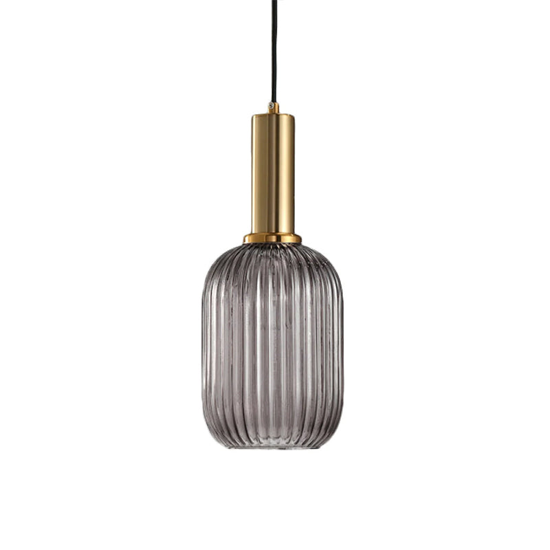 Ovale Pendelleuchte aus Schilfglas