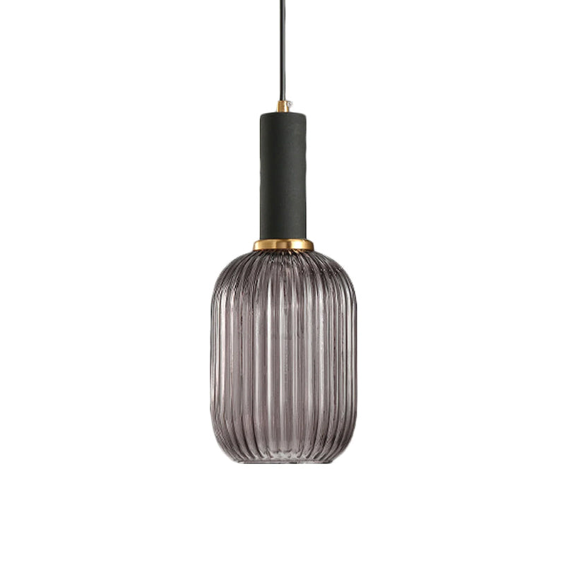 Ovale Pendelleuchte aus Schilfglas