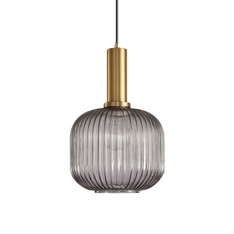 Ovale Pendelleuchte aus Schilfglas