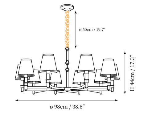Paisley Chandelier — Dimension drawings 2