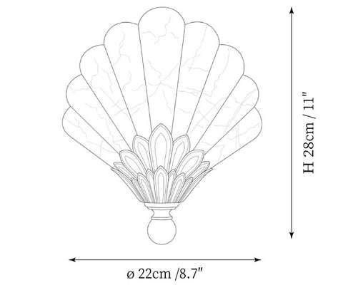 Aplique de Pared Alabastro Palatia — Planos de dimensiones 1