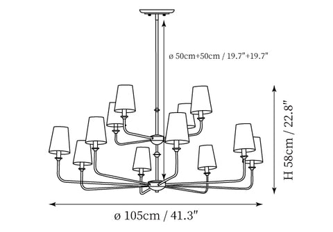Lampadario Pallas — Disegni dimensionali 3