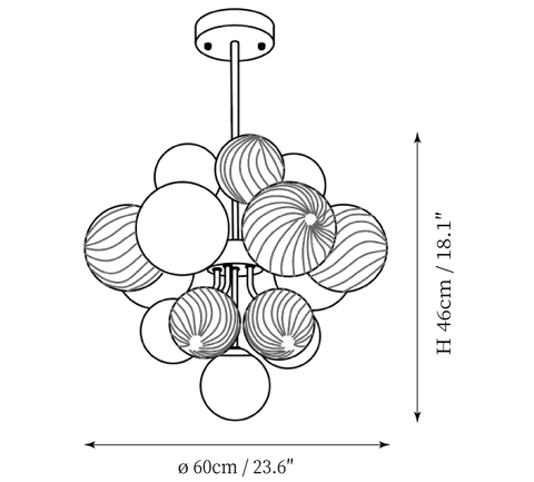 Pallocino Chandelier — Dimension drawings 1
