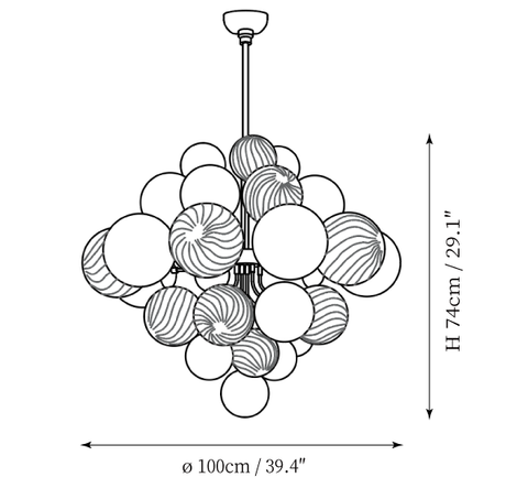 Pallocino Chandelier — Dimension drawings 2
