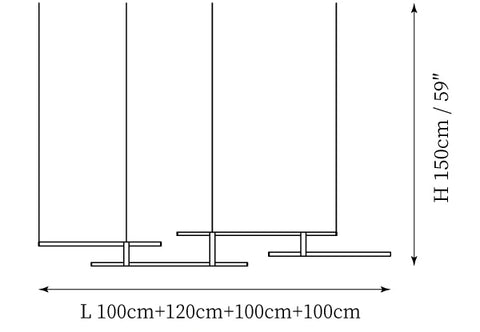 Model B: L 39.4″+47.2″+39.4″+39.4″