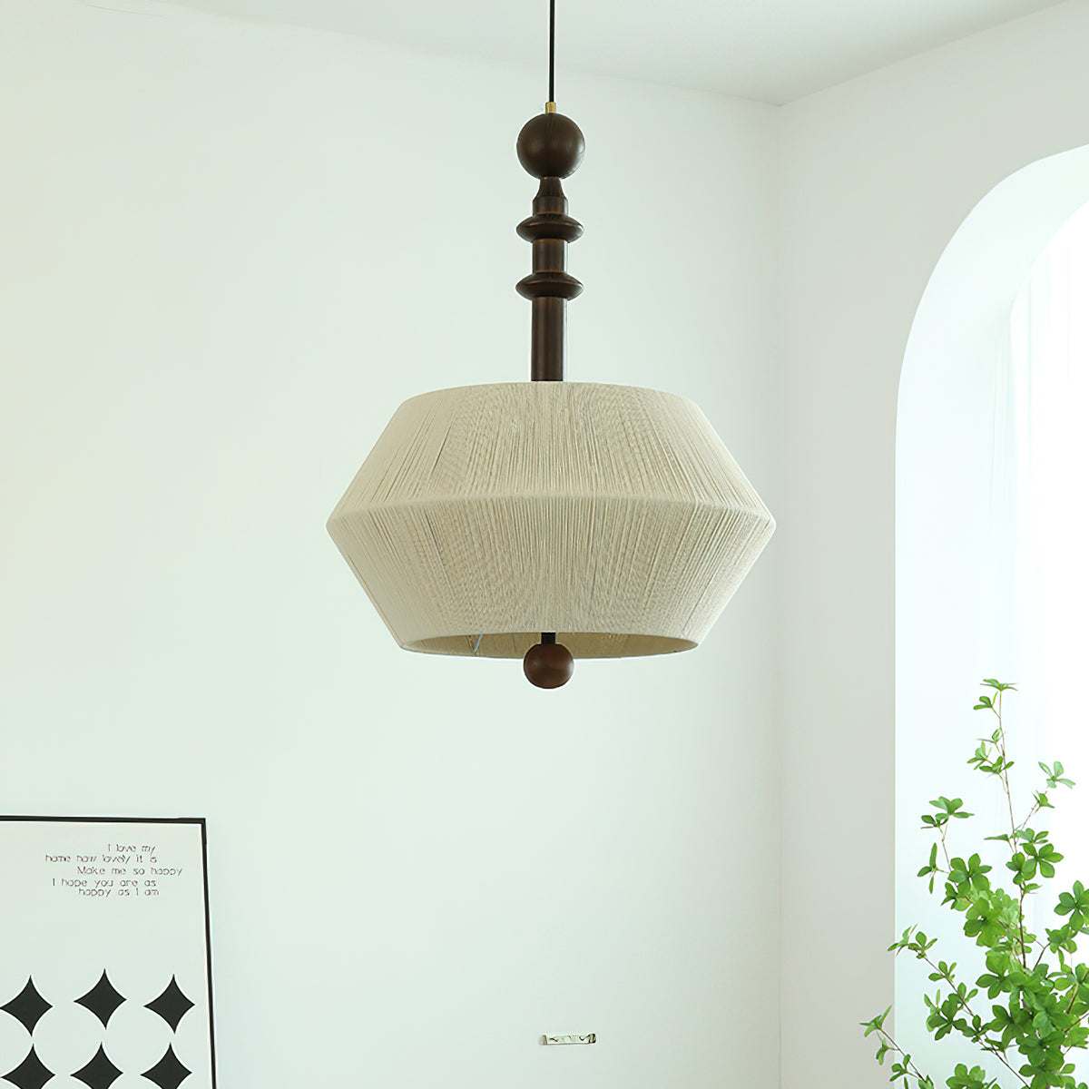 Pastoral Style Woven Pendant Lamp – detail 2
