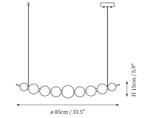∅ 33.5″ x H 5.9″ / L 85cm x H 15cm