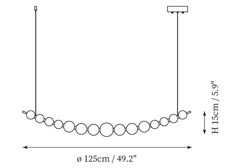∅ 49.2″ x H 5.9″ / L 125cm x H 15cm