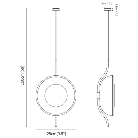 Pendulum Hanglamp — Dimensioentekeningen 1