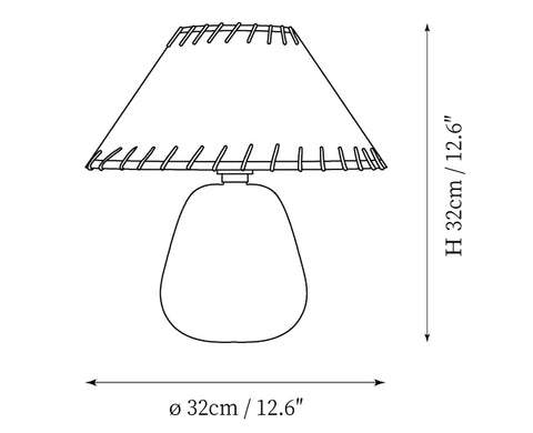 Luminária de mesa Penna — Desenhos técnicos 1