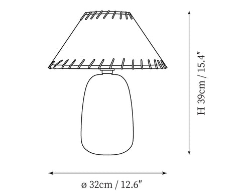 Luminária de mesa Penna — Desenhos técnicos 2