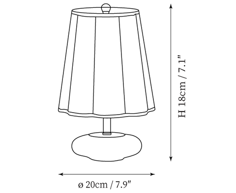 مصباح Petal الطاولة المطوي — رسومات الأبعاد 1