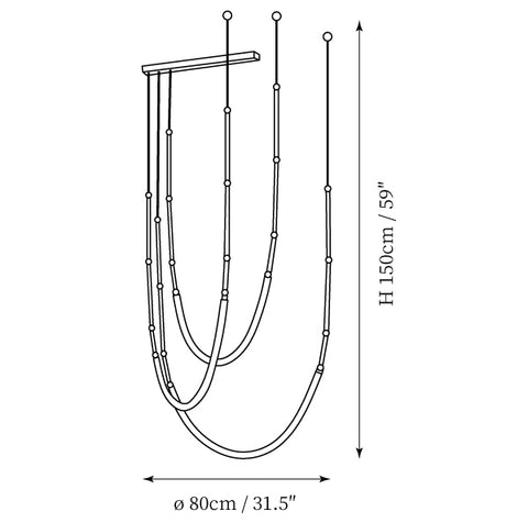 Model B: ∅ 31.5″ x H 59″