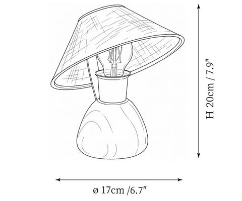 Pileola Tafellamp — Dimensioentekeningen 1