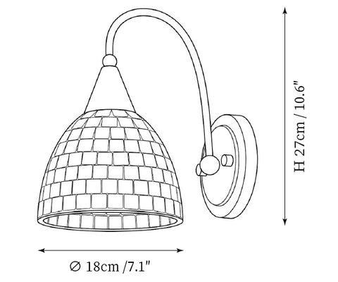 Model B: ∅ 7.1″ x H 10.6″