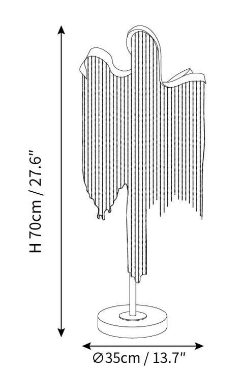 Lampada da Tavolo Postmoderna Semplice con Nappine — Disegni dimensionali 1