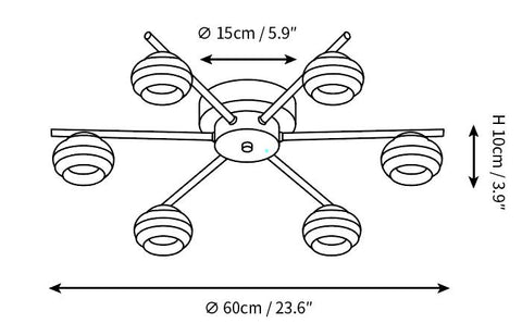 ∅ 23.6″ x H 3.9″ / Dia 60cm x H 10cm