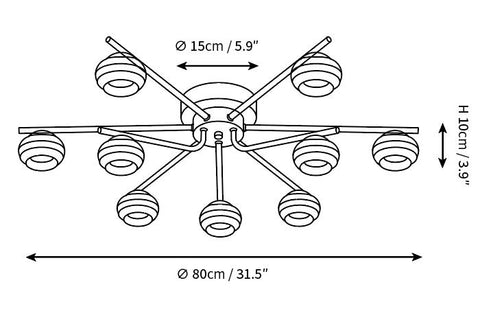 ∅ 31.5″ x H 5.9″ / Dia 80cm x H 15cm