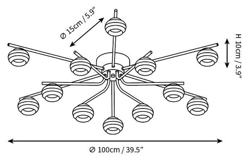 ∅ 39.4″ x H 5.9″ / Dia 100cm x H 15cm