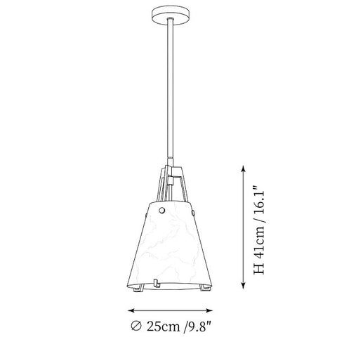 Pyrgella Alabaster Pendant Light — Dimension drawings 1