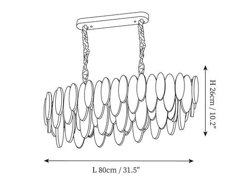 Raindrop Crystal Kroonluchter — Dimensioentekeningen 2