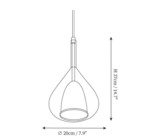 Lampe Suspendue Raindrop — Plans de dimensions 1