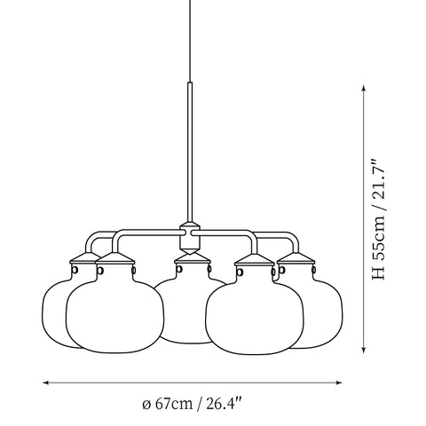 Lámpara de Araña Raito — Planos de dimensiones 1