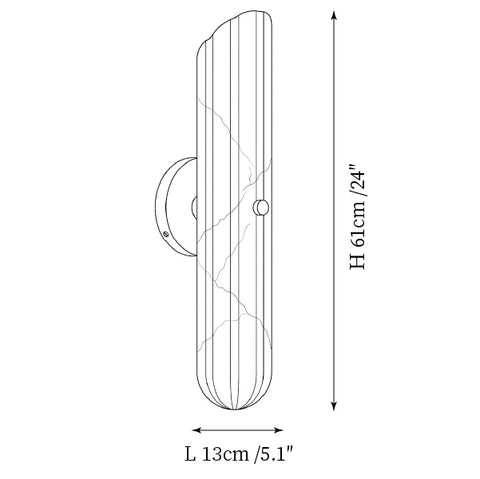 Aplique de pared Ranier de alabastro — Planos de dimensiones 2
