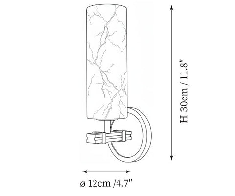 Ravelin Alabaster Wall Sconce — Dimension drawings 1