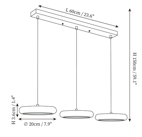 Reese Pendant Lamp — Dimension drawings 1