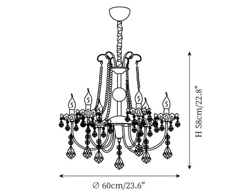 Regalia Crystal Kronleuchter — Maßzeichnungen 1