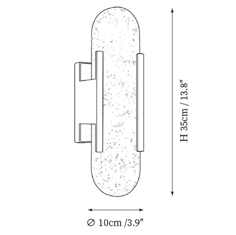 Dia 10cm x H 35cm