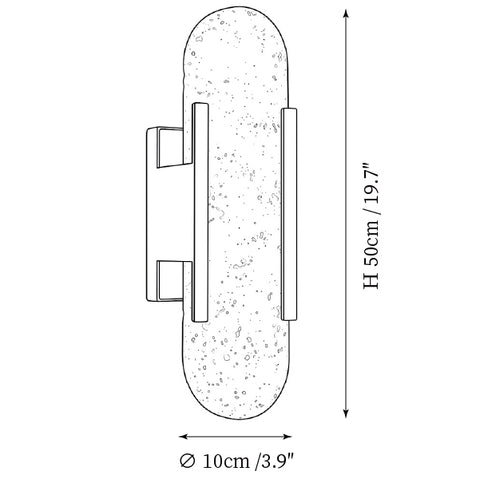 Dia 10cm x H 50cm