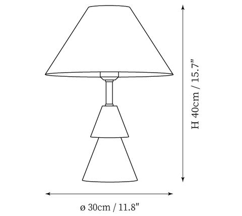 Model A: ∅ 11.8″ x H 15.7″ / Dia 30cm x H 40cm