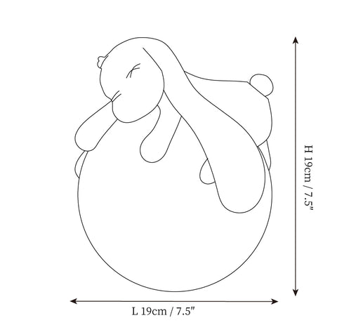 Lampe de Table Lapin Mignon Resin Series — Plans de dimensions 1