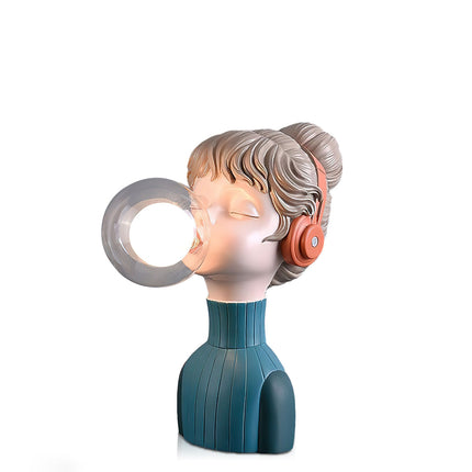 Resin Series-Headphone Girl Desk Lamp