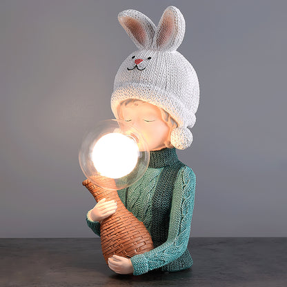 Resin Series-Rabbit Girl Table Lamp