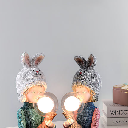 Resin Series-Rabbit Girl Table Lamp