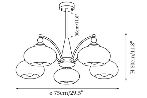 5 Teste: ∅ 29.5″ x H 11.8″ / Dia 75cm x H 30cm