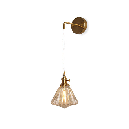 Retro Glass Flower Wall Light