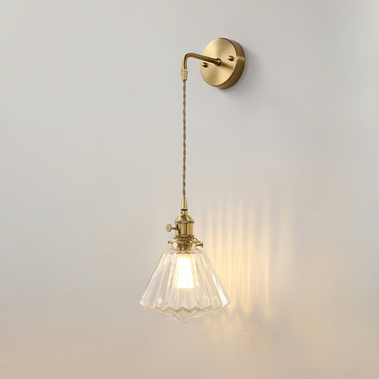 Retro Glass Flower Wall Light