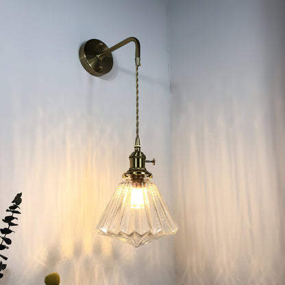 Retro Glass Flower Wall Light