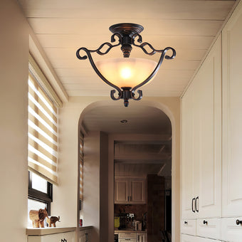 Retro Porch Iron Ceiling Lamp