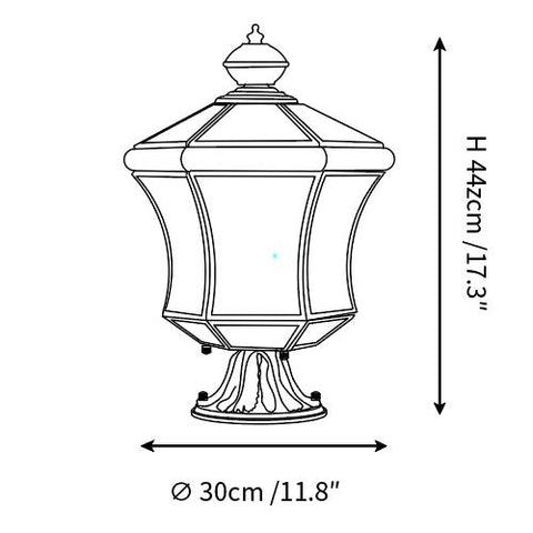 ∅ 11.8″ x H 17.3″ / Dia 30cm x H 44cm