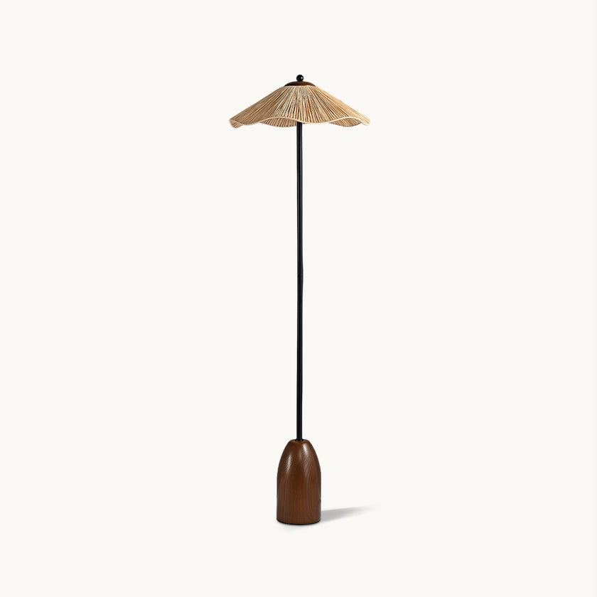 Retro Straw Hat Floor Lamp