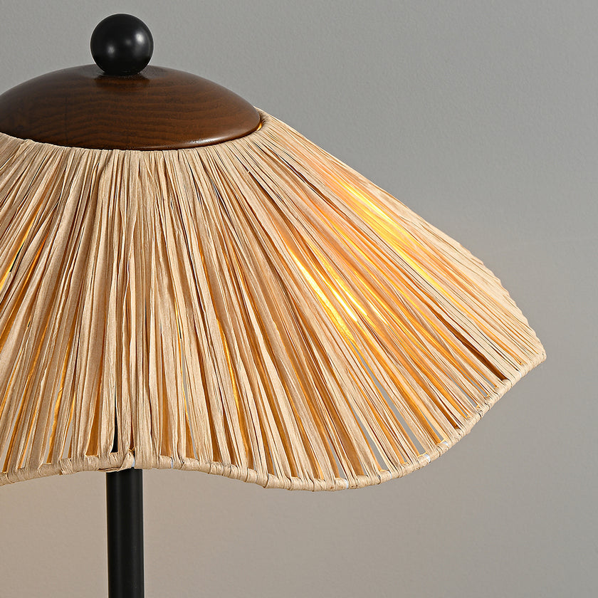 Retro Straw Hat Floor Lamp