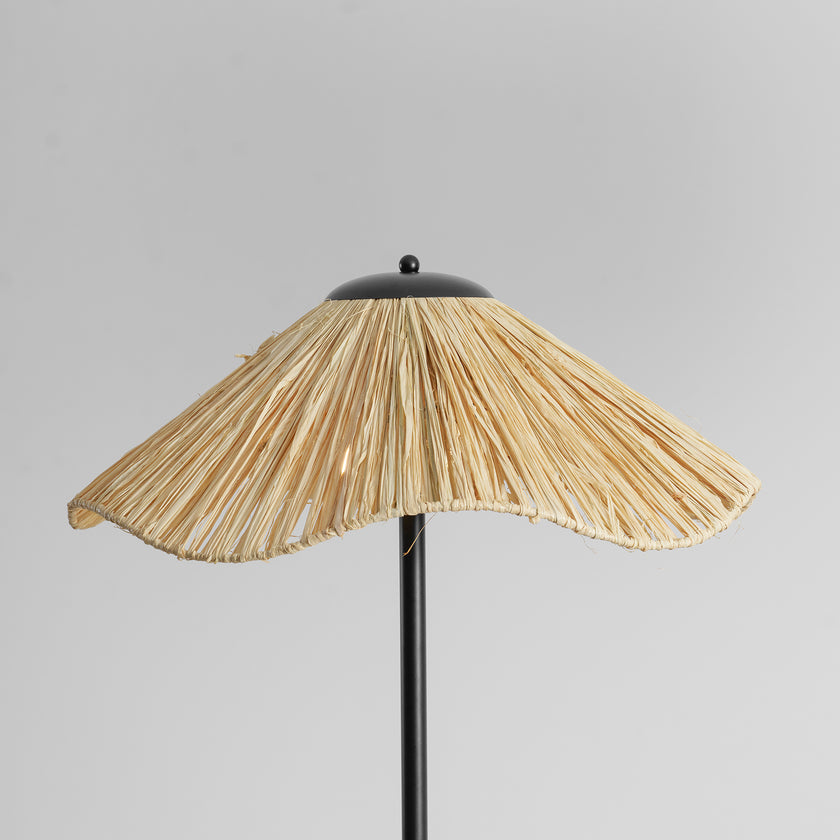 Retro Straw Hat Floor Lamp