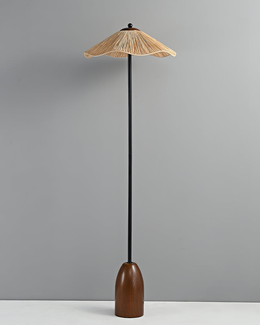 Retro Straw Hat Floor Lamp