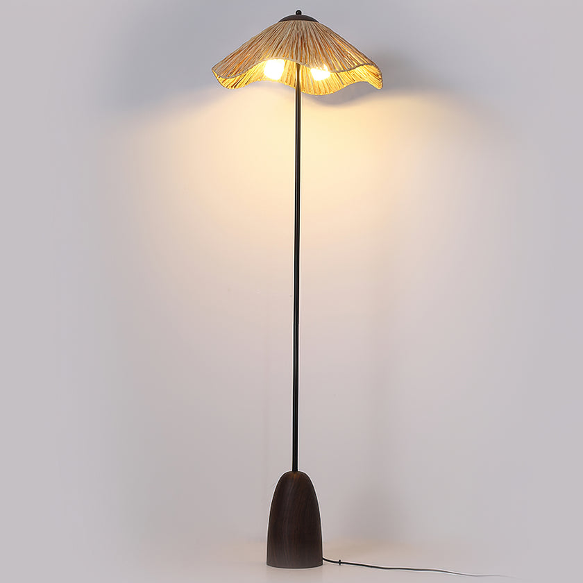 Retro Straw Hat Floor Lamp