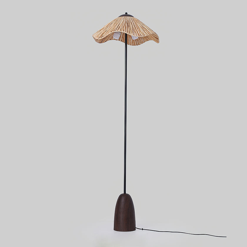 Retro Straw Hat Floor Lamp